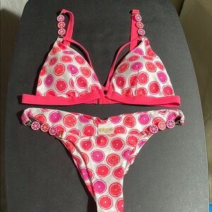 Pink Citrus Print Bikini